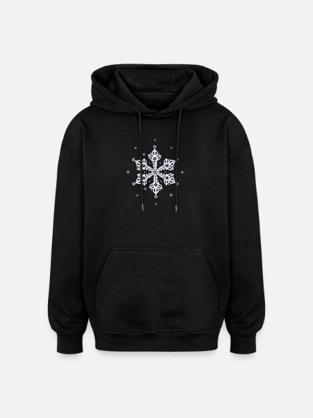 Snowflake Snow - Oversized Unisex Hoodie - black