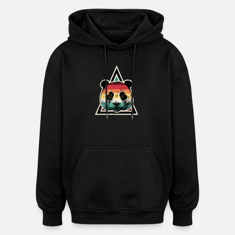 Rainbow Panda Prism - Oversized Unisex Hoodie - black