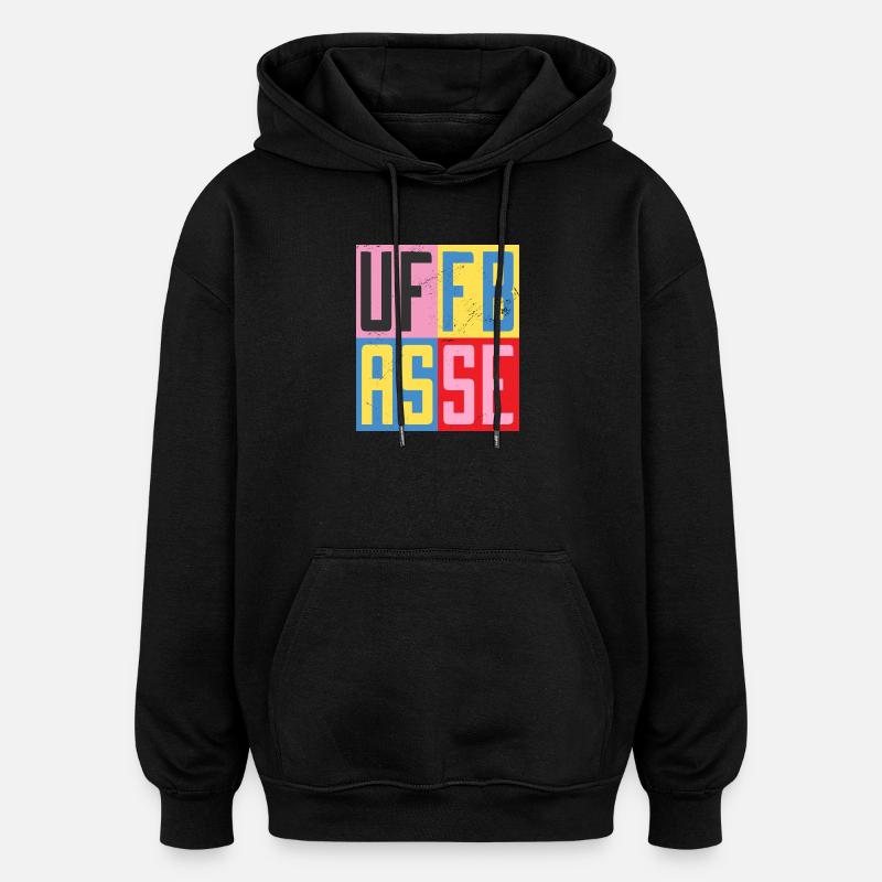 Conception Uffbasse - Sweat à capuche oversize unisexe - noir