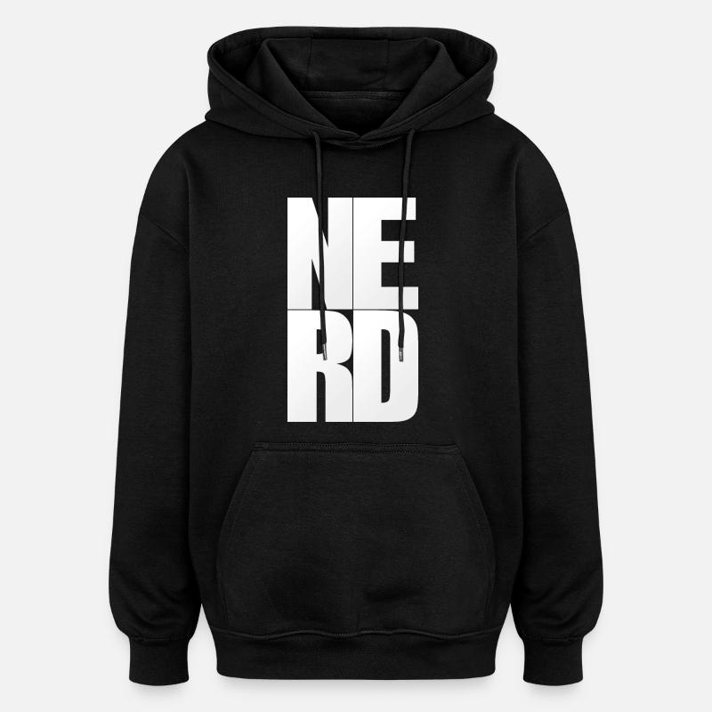 NERDY pour toujours - NERD - Sweat à capuche oversize unisexe - noir