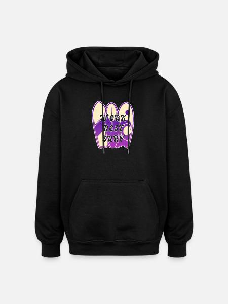 Surfing saying design - Oversized Unisex Hoodie - black