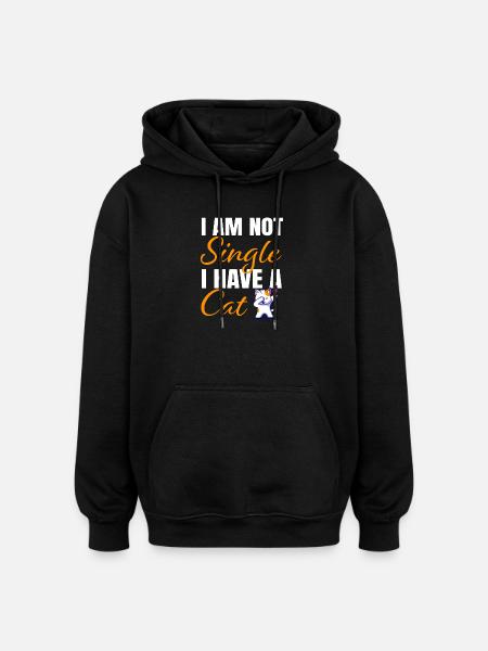 Pas Libre, J'ai un Chat - Sweat à capuche oversize unisexe - noir
