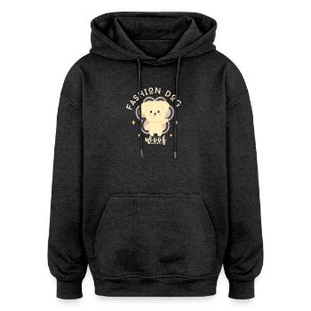 Bezaubernder Nähhund - Oversized Unisex Hoodie - Anthrazit - Vorne - Noah (186cm)