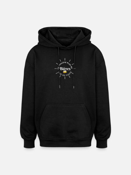 Bières Plus que Fonte Logo - Oversized Unisex Hoodie - black