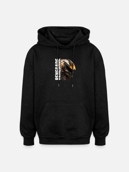 Futuristic Energy Splash Helmet - Oversized Unisex Hoodie - black