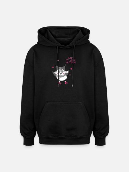 Baby it's cool outside - Eule - Oversized Unisex Hoodie - Schwarz