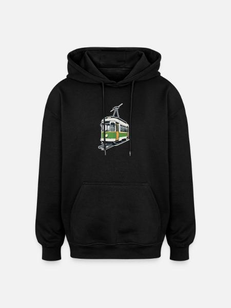 Tram Tram Train - Sweat à capuche oversize unisexe - noir