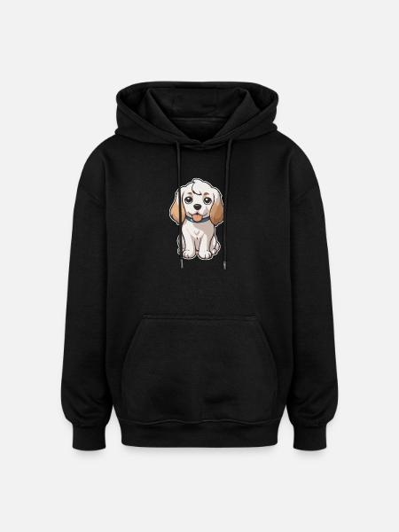 Cute dog - Oversized Unisex Hoodie - black