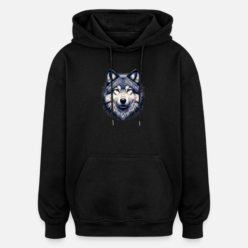 Loup - Sweat à capuche oversize unisexe - noir