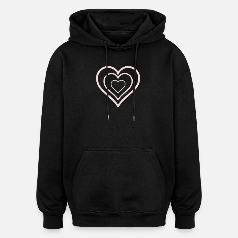 COEUR - Sweat à capuche oversize unisexe - noir