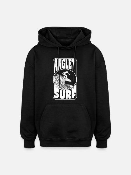 ANGLET - Sweat à capuche oversize unisexe - noir