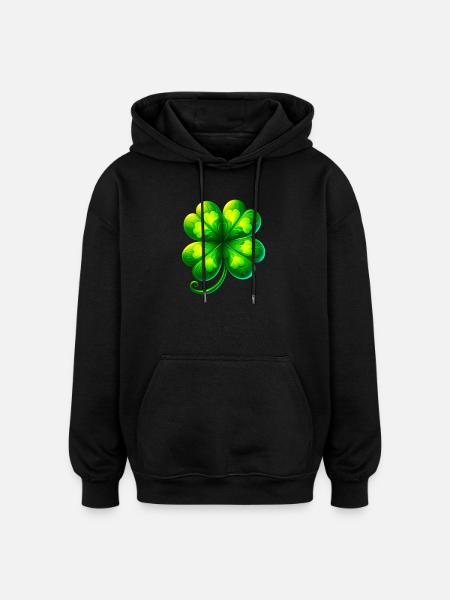 Four-leaf clover - Oversized Unisex Hoodie - black