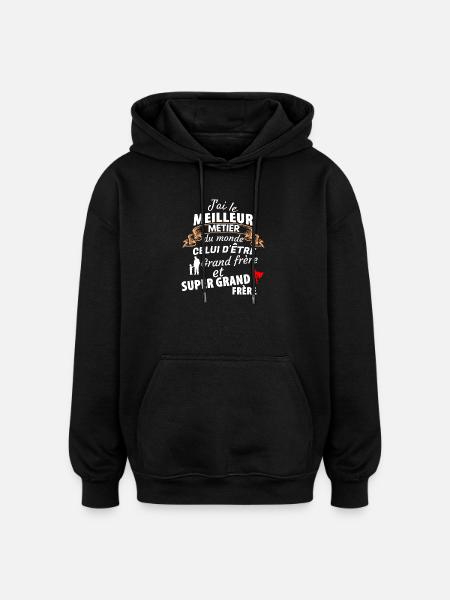 Humorous Sibling Quote - Oversized Unisex Hoodie - black