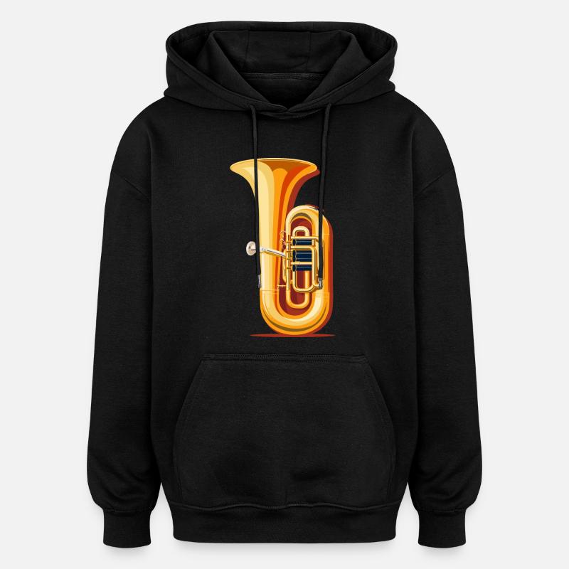 Tuba Graphique - Sweat à capuche oversize unisexe - noir