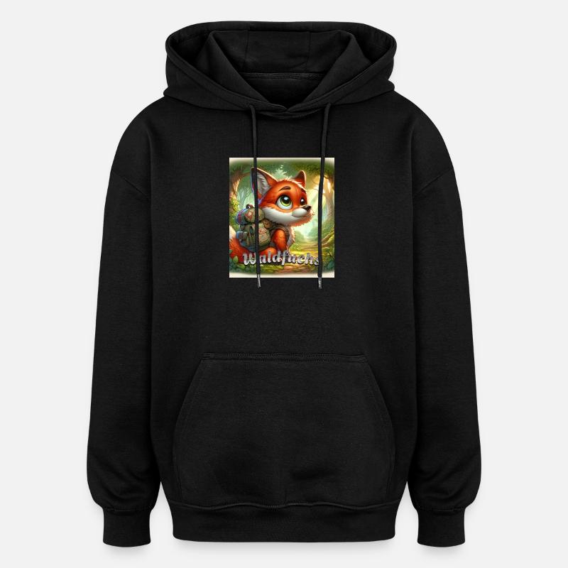 Waldfuchs - Oversized Unisex Hoodie - Schwarz
