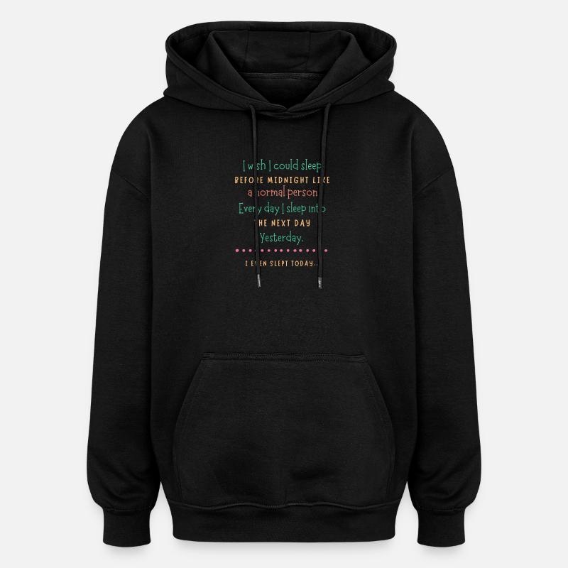 Midnight Sleep Wish - Oversized Unisex Hoodie - black
