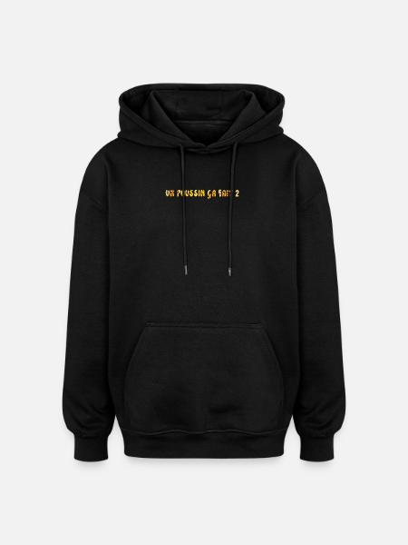 Leopard text on black background - Oversized Unisex Hoodie - black
