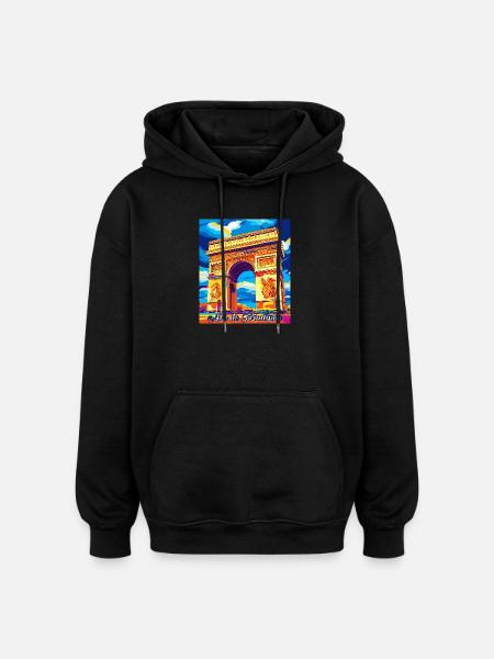 Arc de Triomphe Pop Art - Oversized Unisex Hoodie - black