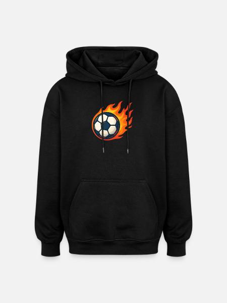 Fireball Football Flame - Oversized Unisex Hoodie - black