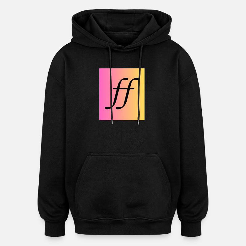Fortissimo - Musique Monogram Dégradé - Sweat à capuche oversize unisexe - noir