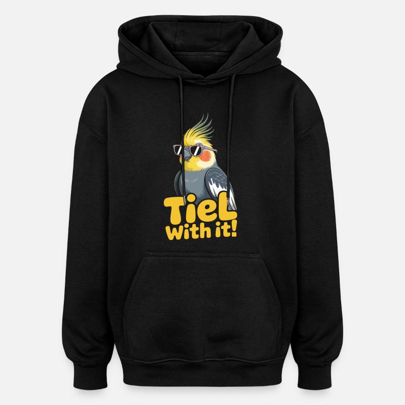 Calopsitte Perruche Humour Oiseau - Sweat à capuche oversize unisexe - noir