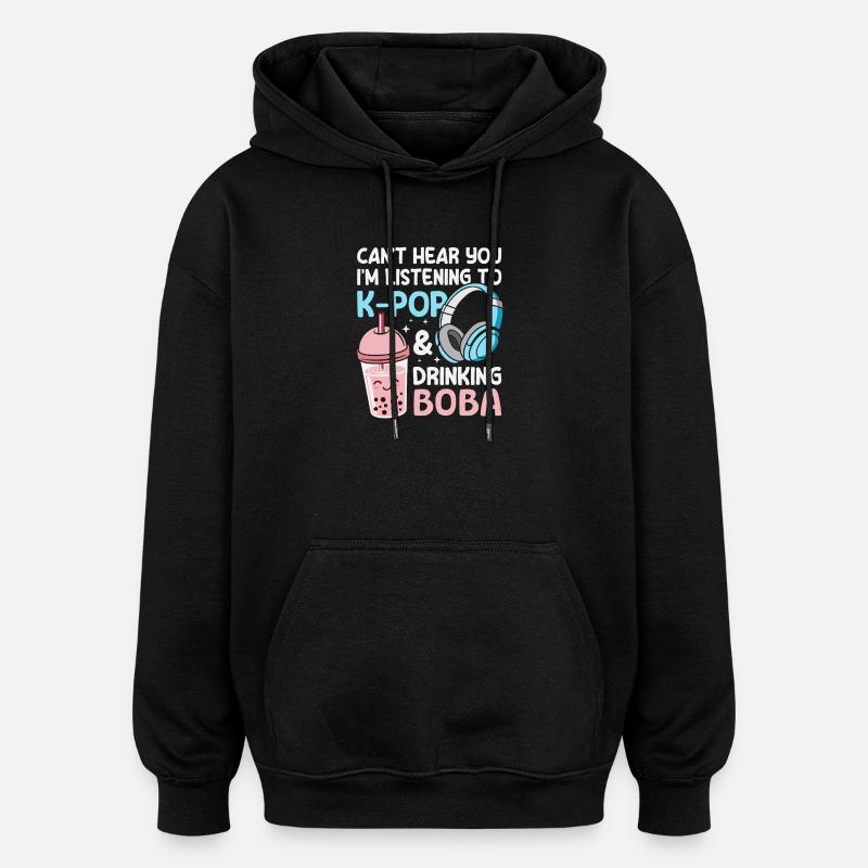 K-Pop Korea-Popmusik Bubble Tea Boba - Oversized Unisex Hoodie - Schwarz