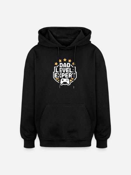 Dad Level Expert Gaming Shirt - Oversized Unisex Hoodie - black