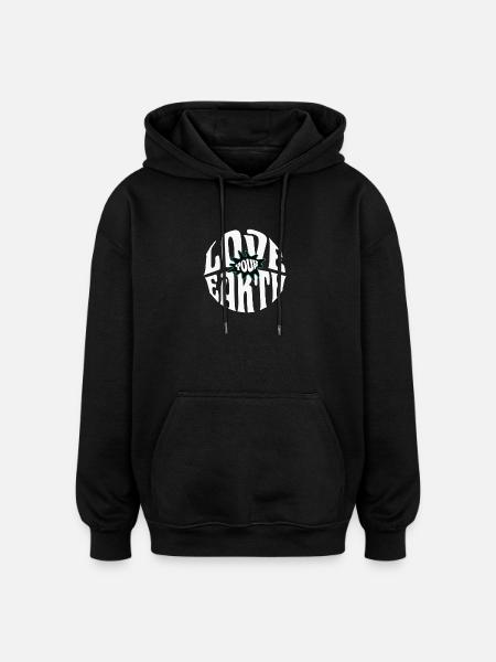 Aime ta Terre - Sweat à capuche oversize unisexe - noir