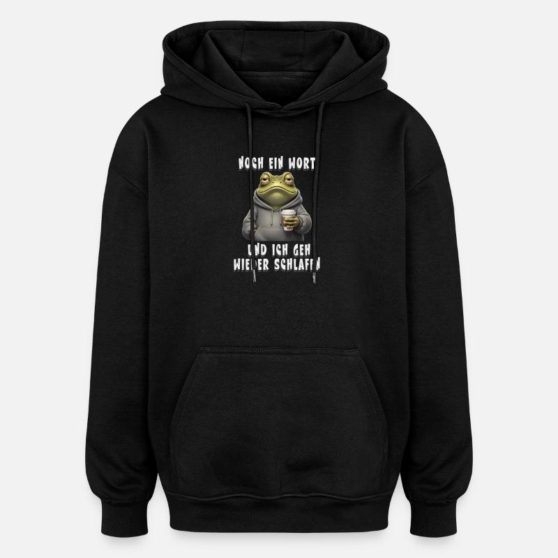 Grummel Frosch Kaffee Stimmung - Sweat à capuche oversize unisexe - noir