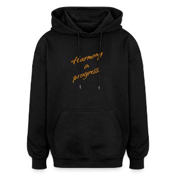 Harmony in Progress – Balance & Mindset - Sweat à capuche oversize unisexe - noir - Devant - Noah (186cm)