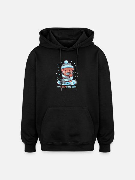 Froid insupportable - Sweat à capuche oversize unisexe - noir