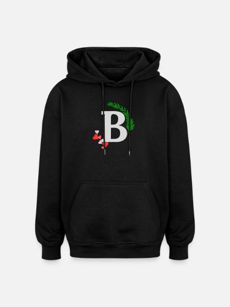 b - Sweat à capuche oversize unisexe - noir
