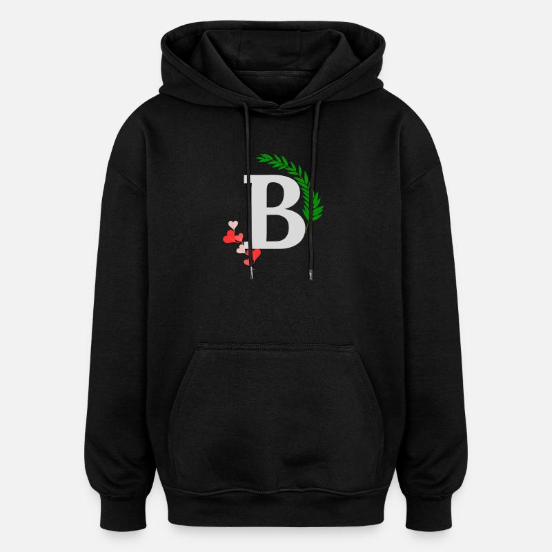 b - Oversized Unisex Hoodie - black
