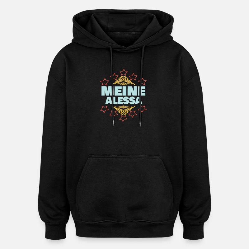 Ehefrau Alessa - Oversized Unisex Hoodie - Schwarz