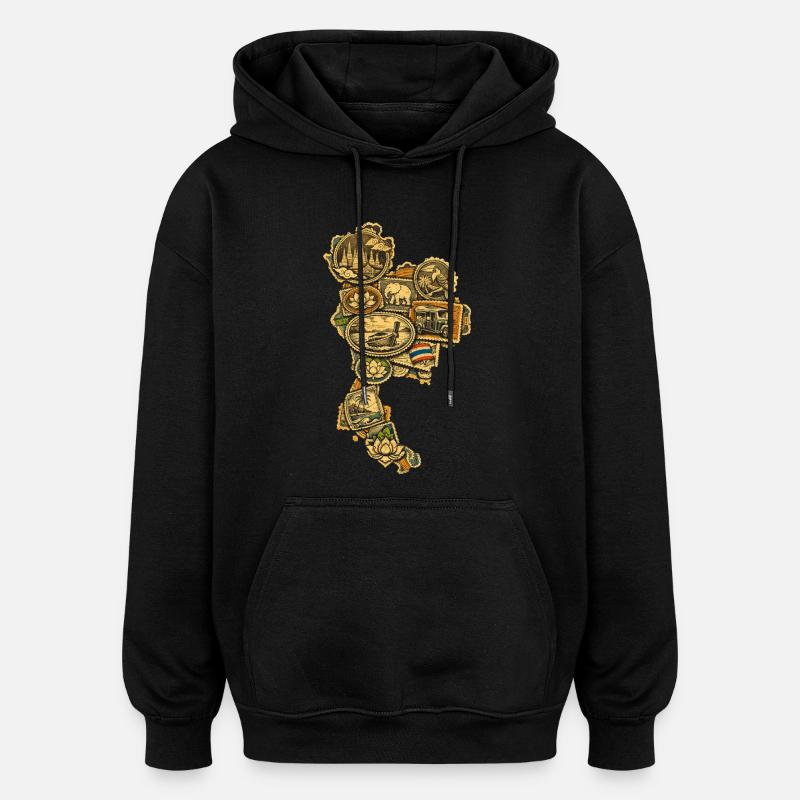 Thailand Thai Pride - Oversized Unisex Hoodie - Schwarz