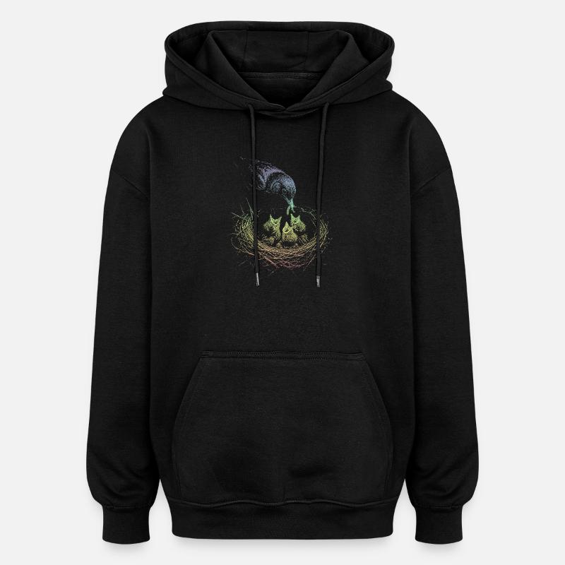 Blackbird - Oversized Unisex Hoodie - black
