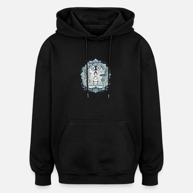 Meditation Flugmodus - Oversized Unisex Hoodie - Schwarz