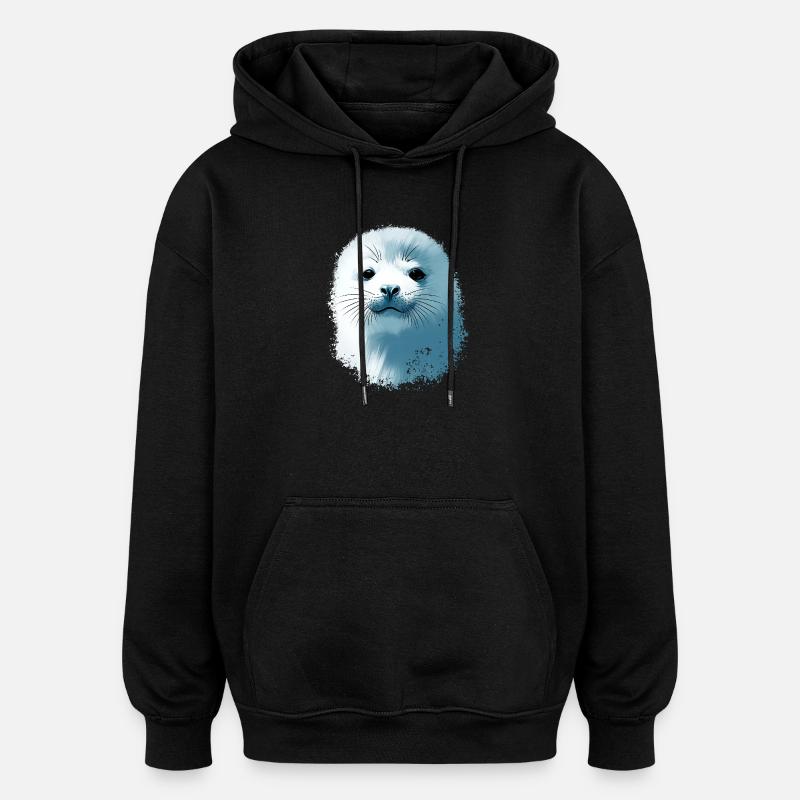 Bébé phoque - Sweat à capuche oversize unisexe - noir