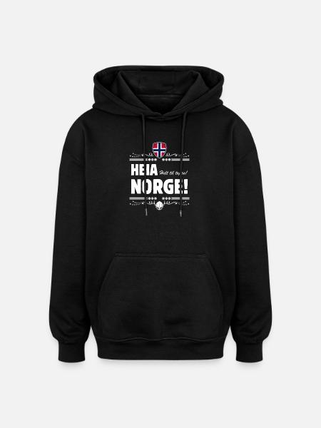 HEIA NORGE! Helt til topps! - Oversized Unisex Hoodie - black