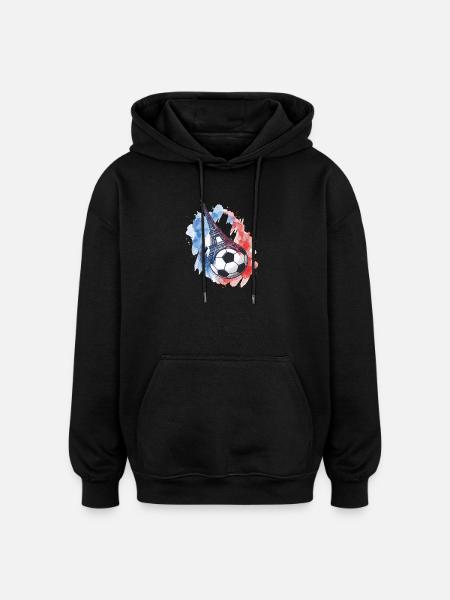 Frankreich Eiffelturm Fußball Fan Paris - Oversized Unisex Hoodie - Schwarz