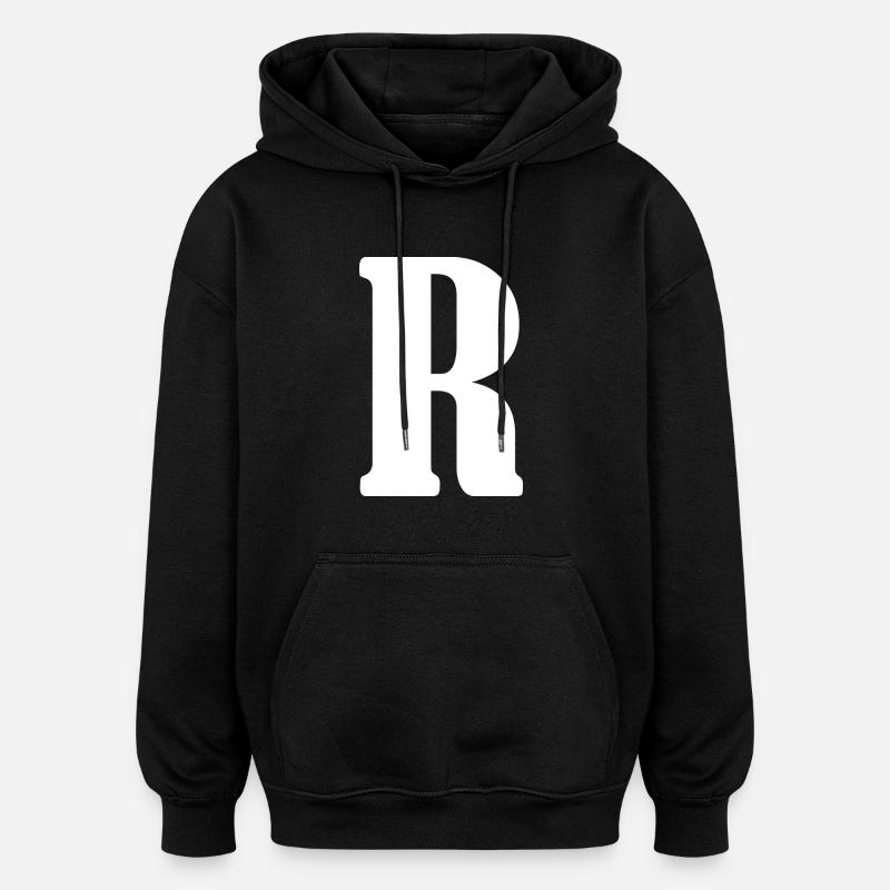 R - Sweat à capuche oversize unisexe - noir