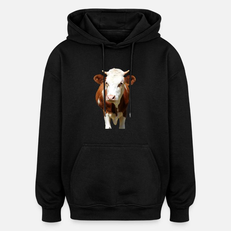 Tête de vache - Sweat à capuche oversize unisexe - noir