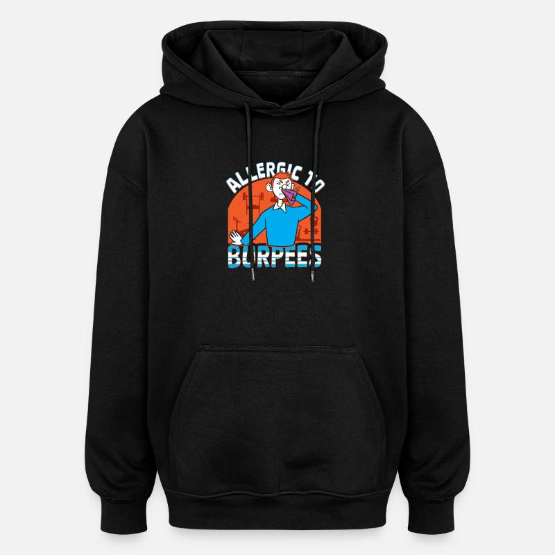 Burpees Training, Squat, Kardiotraining - Oversized Unisex Hoodie - Schwarz