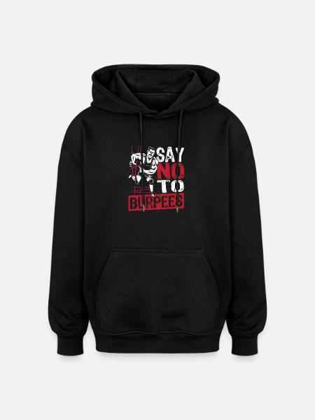 Burpees with high-intensity interval training - Oversized Unisex Hoodie - black