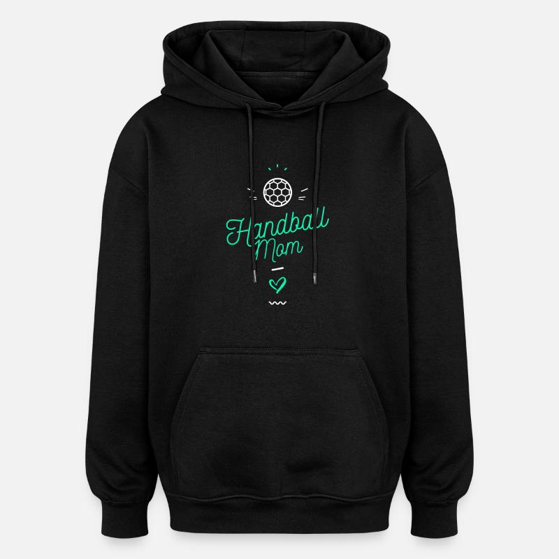 Handball mom - Sweat à capuche oversize unisexe - noir