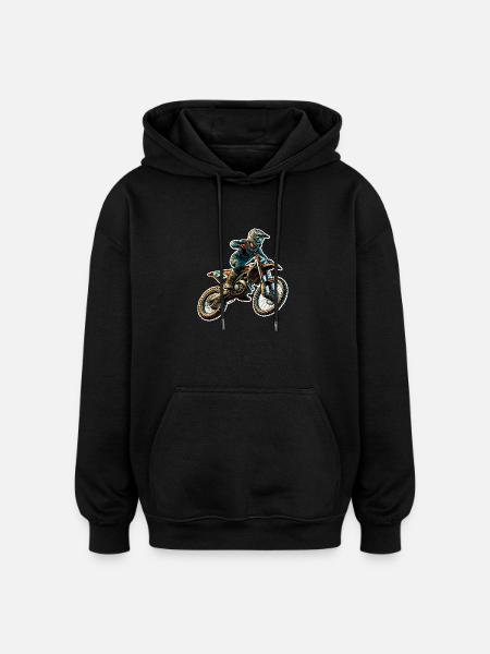 Motocross - Oversize unisex hoodie - sort
