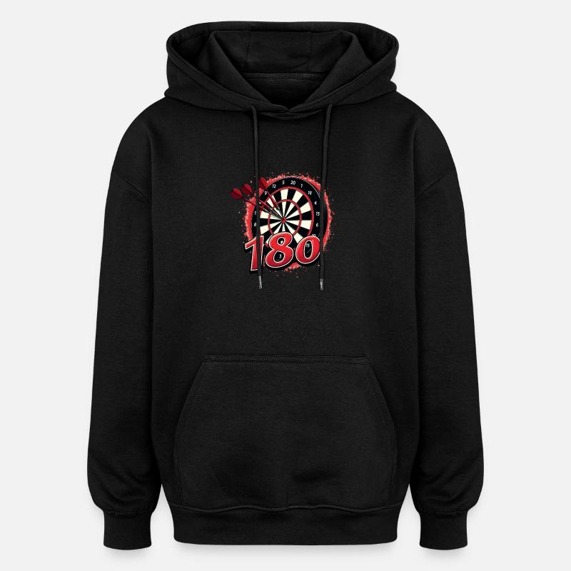 Fléchettes Dartpfeil Fléchettes 180 Triple - Sweat à capuche oversize unisexe - noir