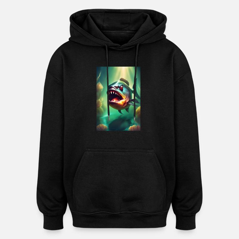 Abnorme Monsterfische - Oversized Unisex Hoodie - Schwarz