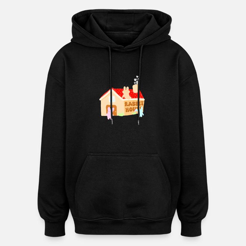 La maison des lapins - Sweat à capuche oversize unisexe - noir