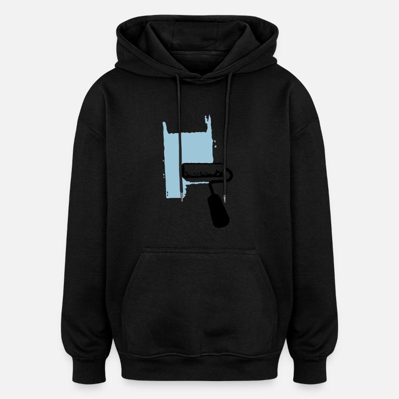 Rouleau de peinture - Sweat à capuche oversize unisexe - noir